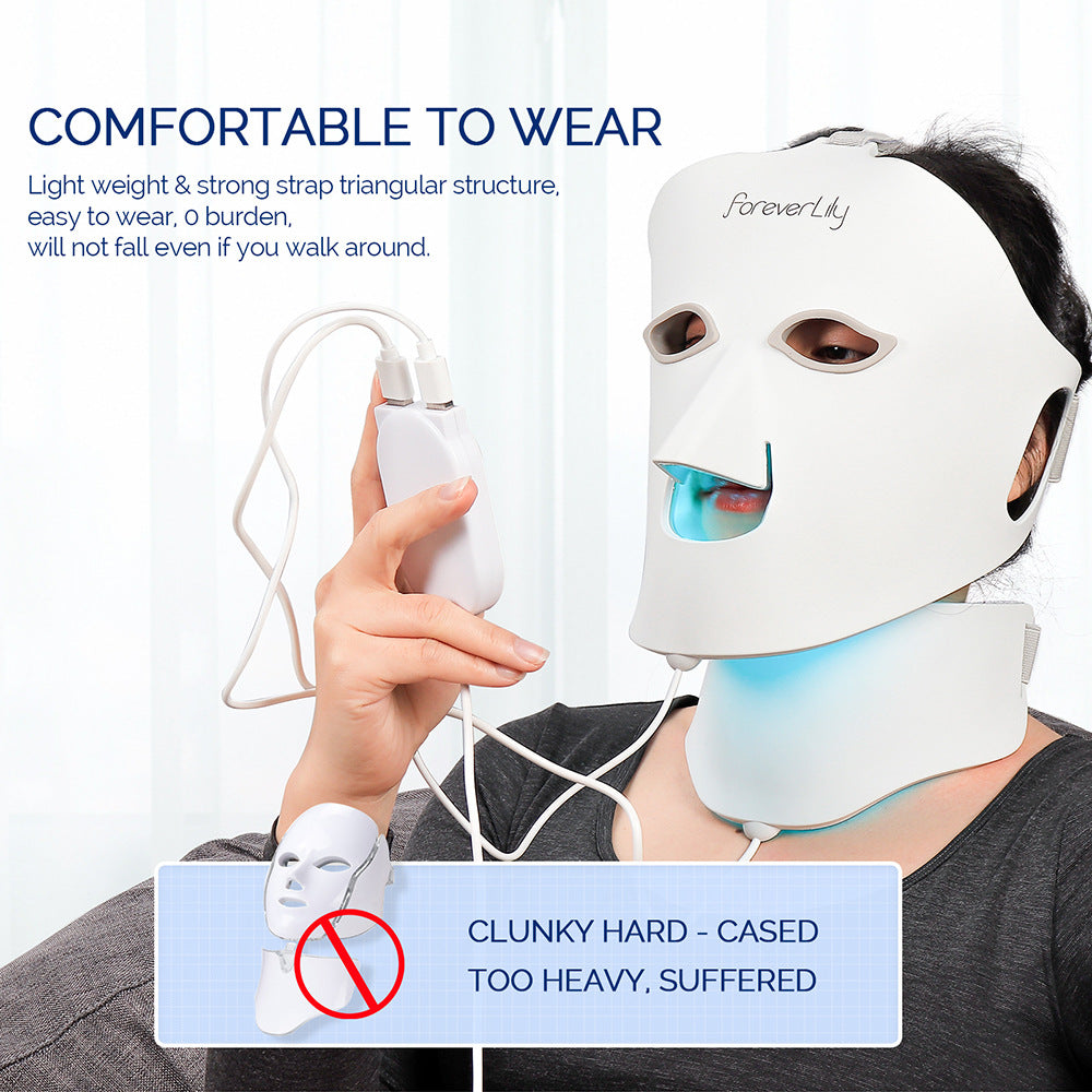 Masque LED luminothérapie rechargeable et ergonomique pour un éclat revitalisé à domicile